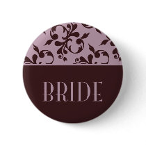 Pink & Chocolate Bride Button