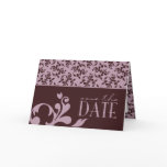Pink & Chocolate Save The Date Card