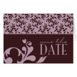 Pink & Chocolate Save The Date Card