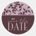 Pink & Chocolate Save the Date Sticker