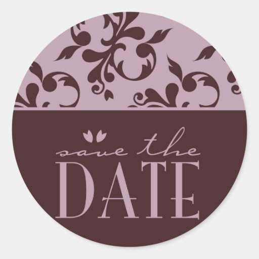 Pink & Chocolate Save the Date Sticker