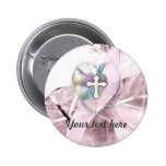 Pink Christian Cross And Heart