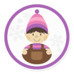 Pink Christmas Elf Sticker Sheet