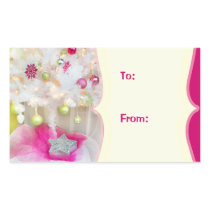 Pink Christmas Greeting Gift Sticker Tags