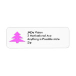 Pink Christmas tree Custom Return Address Label