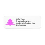 Pink Christmas Tree Return Address Label