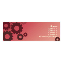 Pink Cogs - Skinny Business Card Template