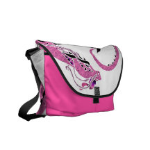Pink Coiled Dragon Courier Bags