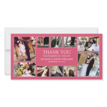 PINK COLLAGE | WEDDING THANK YOU CARD PHOTO CARD TEMPLATE