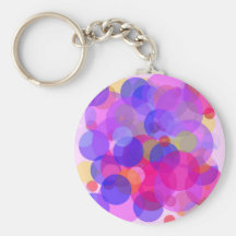 Pink & colours Polkadots Keychain