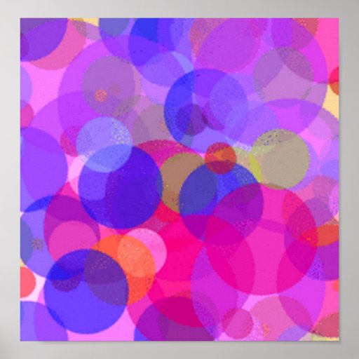 Pink & colours Polkadots Poster