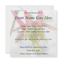 Pink Columbine Flower Custom Invitations