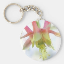 Pink Columbine Flower Key Chain