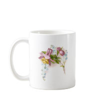 Pink Columbine Flower Victorian Trade Card Coffee Mug