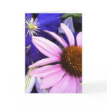 Pink Cone Flower & Purple Clematis Greeting Card