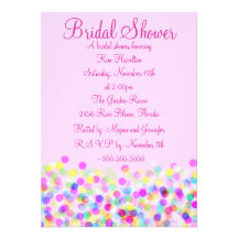 Pink Confetti Bridal Shower Invitation