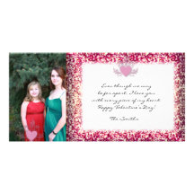 Pink Confetti Valentine Photo Card