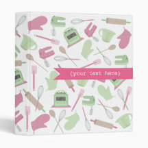 Pink Cooking Themed Personalized Recipe Binder