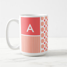 Pink & Coral Polka Dots, Dots Mug