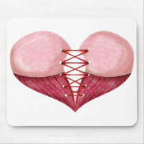 Pink Corest Heart Mouse Pads