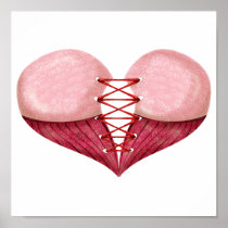 Pink Corest Heart Print