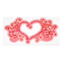 Pink Cotton Candy Heart Photo Card