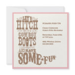 Pink Cowboy Boot Invitations