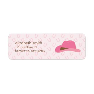 Pink Cowgirl Hat Labels