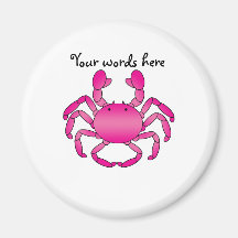 Pink crab fridge magnet