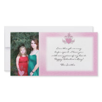 Pink Crackle Valentine Photo Card