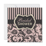 Pink, Cream, Grey Damask Bridal Shower Invitation