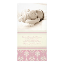 Pink Cream Thank You Baby Shower Photo Cards
