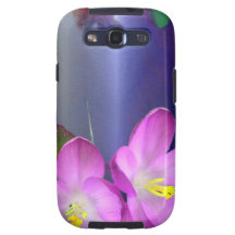 Pink Crocus Blue Satin Iphone Case Samsung Galaxy S3 Case