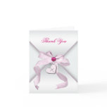 Pink Cross Baptism Christening 1st Communion Thank Card