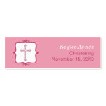 Pink Cross Baptism Small Tag Business Card Templates