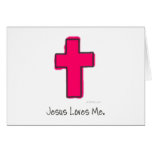 Pink Cross Greeting Card