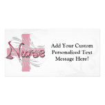 Pink Cross/Swirl Nurse Photo Card