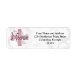 Pink Cross/Swirl Nurse Return Address Labels