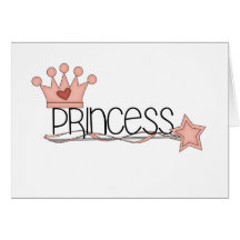 Pink Crown and Wand Princess Card