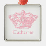 Pink Crown Christmas Ornament