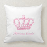 Pink Crown Throw Pillow