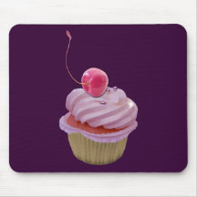 Pink Cupcake and Cherry Mouse Pad