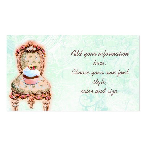 Pink Cupcake and Roses Business Profile Cards Business Card Templates