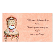 Pink Cupcake and Roses Business Profile Cards Business Card Template