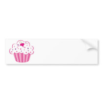 Pink Cupcake Bumper Sticker