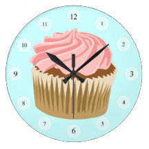 Pink Cupcake Clock