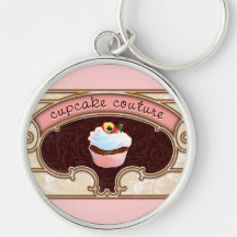 Pink Cupcake Couture Sign Logo Banner Key Chain