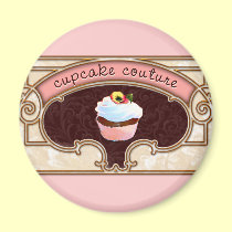 Pink Cupcake Couture Sign Logo Banner magnets