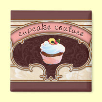 Pink Cupcake Couture Sign Logo Banner magnets