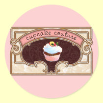 Pink Cupcake Couture Sign Logo Banner stickers